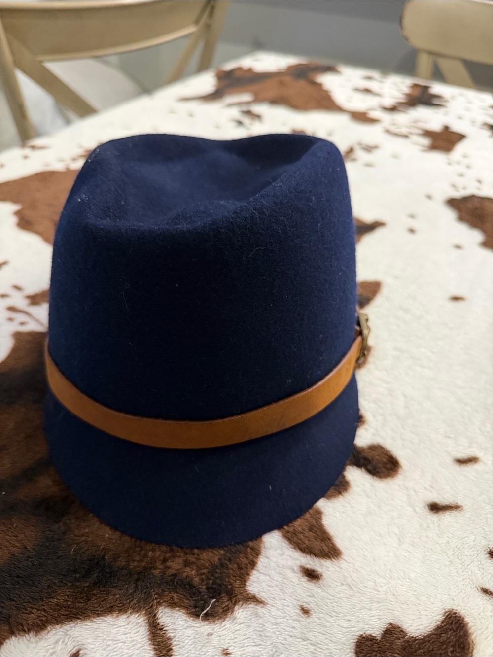 San Diego Hat Company Navy Felt Trilby with Tan Band